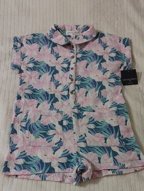 Grayson Threads Pink, Blue & Green Floral Romper